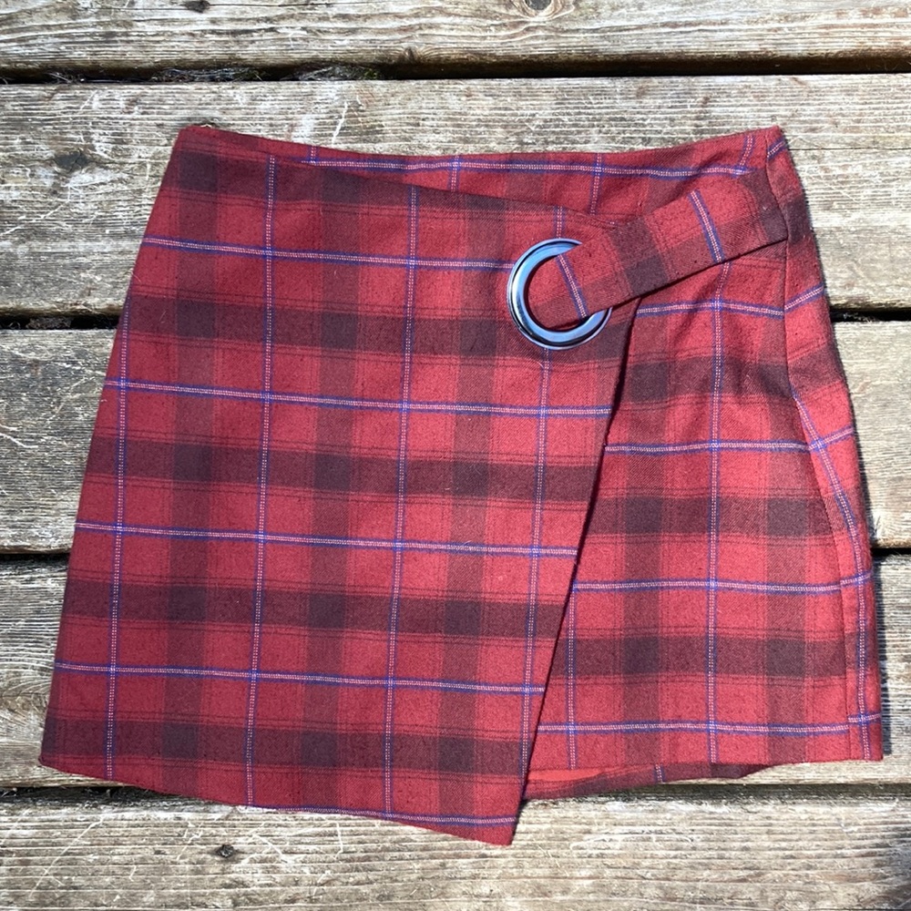Plaid Free People Mini Skirt